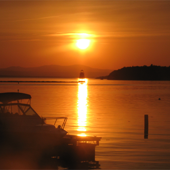 Image of Lake Champlain taken in Waterfront Park, Burlington, VT