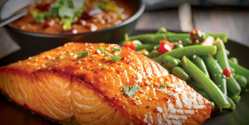 Image of Salmon; Links to Menu Page