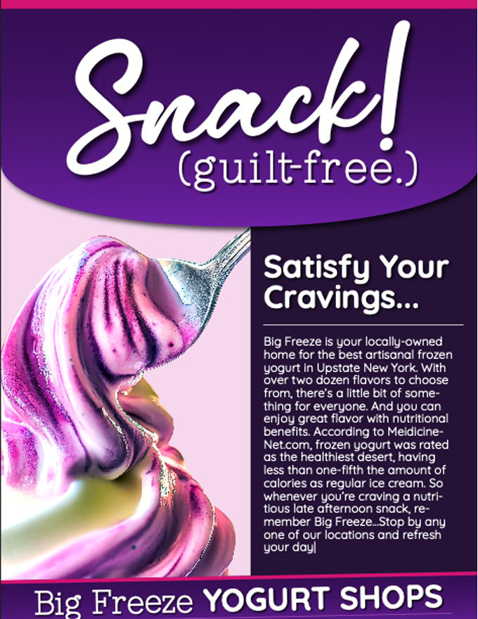 Image of Big Freeze Yogurt Shop Flyer