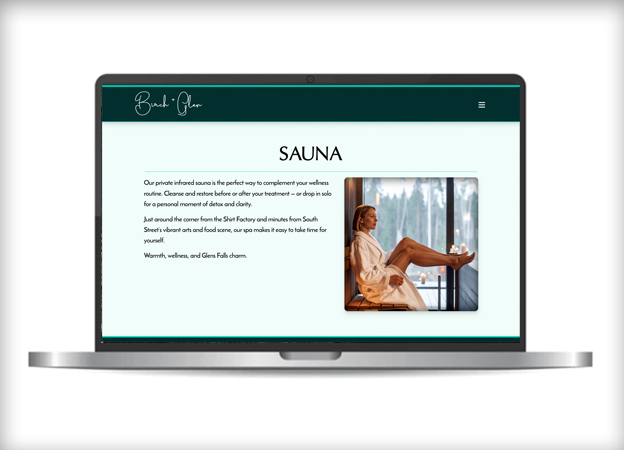 Image of 'Birch & Glen' Sauna Page
