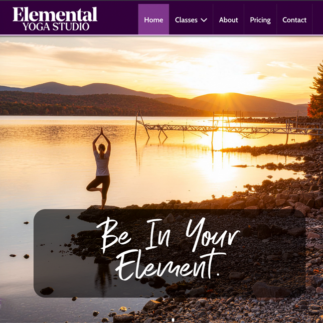 Image of Elemental Yoga Parlor Website