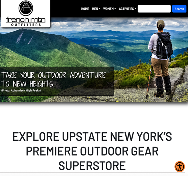 Image of French Mountain Outfitters Website